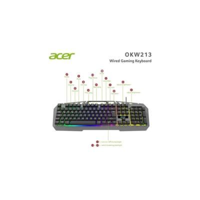 ACER OKW213 TELEFON TUTUCULU RGB KABLOLU GAMING KLAVYE