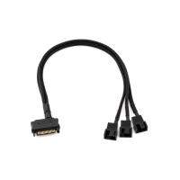 Alfais 4597 Sata Power To Fan Çevirici 3 Port Y Pin PWM Çoklayıcı Splitter Fan Kablosu