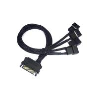 Alfais 4598 Sata Power To Fan Çevirici 4 Port Y Pin PWM Çoklayıcı Splitter Fan Kablosu