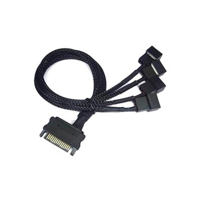 Alfais 4598 Sata Power To Fan Çevirici 4 Port Y Pin PWM Çoklayıcı Splitter Fan Kablosu