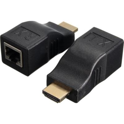 Alfais 4952 Hdmi Rj45 Cat5 6 Extender Uzatıcı Güç Destekli Uzatma Aparatı Adaptör