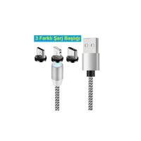 iphone Samsung Micro Usb Type c 4910a Mıknatıslı Data Şarj Kablo