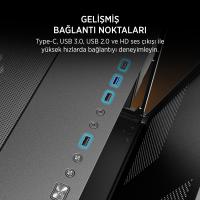 James Donkey Stark S800 4xARGB Temperli Cam 750W 80+ Bronze ATX Siyah Gaming (Oyuncu) Kasa