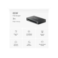 MERCUSYS 8-PORT MS108GP GIGABIT YONETILEMEZ 65W 7 PORT POE SWITCH 10/100/1000