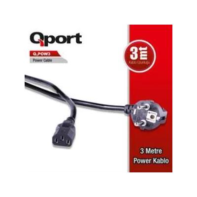 QPORT Q-POW3 3 METRE PC POWER KABLOSU