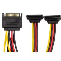 Sata 15 Pin Dişi Erkek 2 Port Çoklayıcı 4683 Y Kablosu Dirsek 90