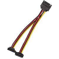 Sata 15 Pin Dişi Erkek 2 Port Çoklayıcı 4683 Y Kablosu Dirsek 90