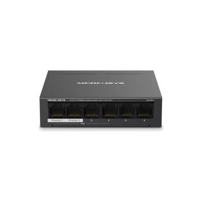 TP-LINK MERCUSYS MS106LP 6 PORT 10/100 4 PORT POE+ YONETILEMEZ DESKTOP 40W SWITCH METAL KASA