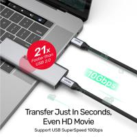 UNITEK USB-C 3.2 KABLO 1MT 10GBPS, 100W PD, 4K&60Hz (C14082ABK)